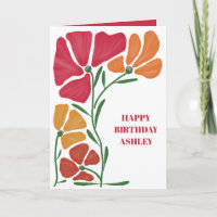 Bright Nouveau Floral Woman Happy Birthday
