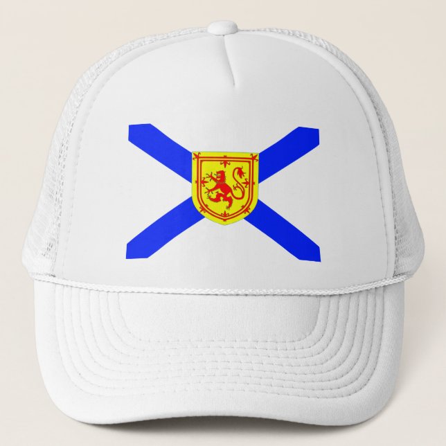 Bright Nova Scotia Canada 🇨🇦 flag  white hat (Front)