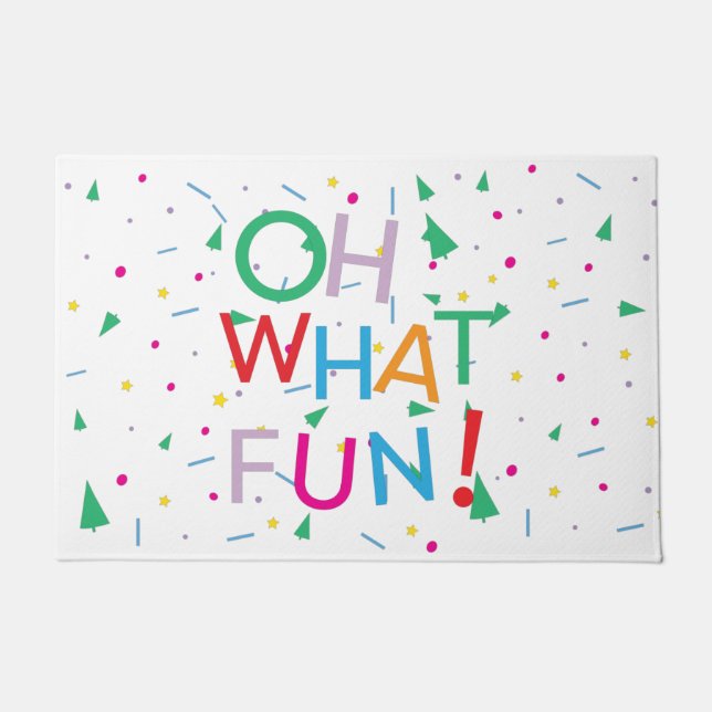 Bright, Oh What Fun Christmas Decor Doormat (Front)