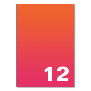 Bright Ombre Table Number