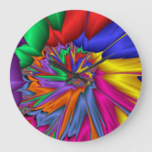 Bright One Fractal Spiral Wall Clock