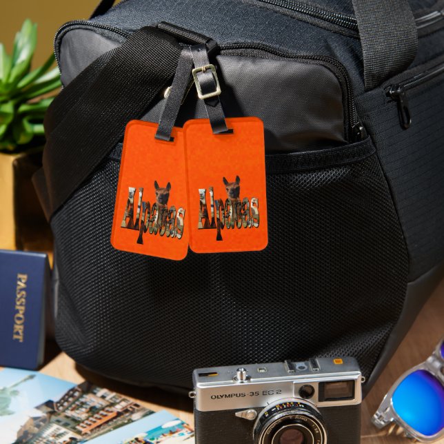 Bright Orange Alpaca,  Luggage Tag (Front & Back)