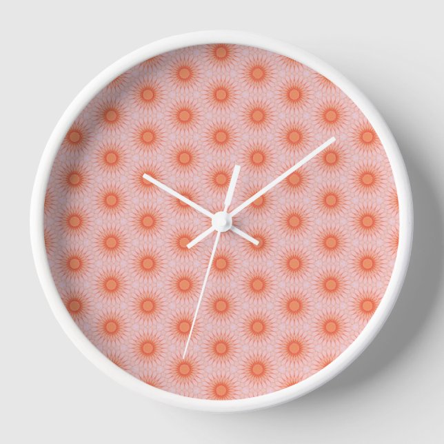 Bright Orange and Peach Pink  Clock (Front)