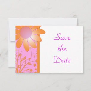 Bright Orange and Pink Wedding Save the Date