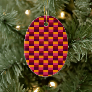 Bright Orange and Purple Combination Ceramic Tree Decoration