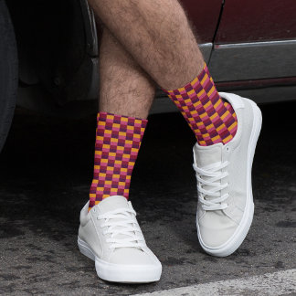 Bright Orange and Purple Combination Socks