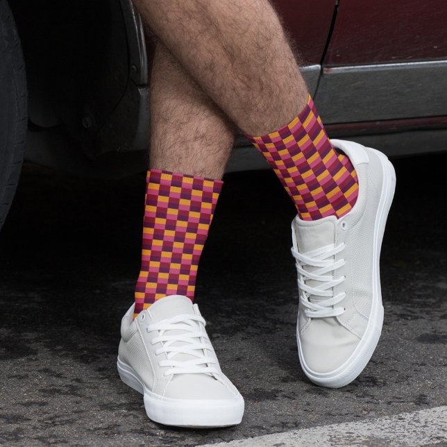 Bright Orange and Purple Combination Socks (Creator Uploaded)