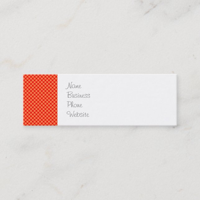 Bright Orange and Red Mini Polka Dots Pattern Business Card (Front)