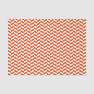 Bright Orange and White Herringbone Tissue Paper