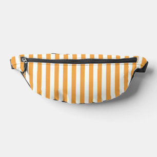 Bright Orange and White Vertical Stripes Aesthetic Bum Bags