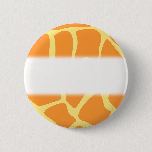 Bright Orange and Yellow Giraffe Print Pattern. 6 Cm Round Badge (Front)