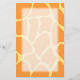 Bright Orange and Yellow Giraffe Print Pattern. Stationery