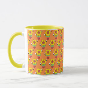 Bright Orange And Yellow Sunflower Mug