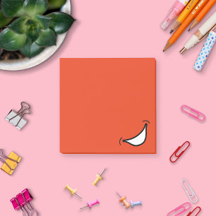 Bright Orange Big Cartoon Smile Playful Graphic Post-it Notes