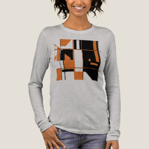 Bright Orange Black Abstract Art Gameboard Design Tri-Blend Shirt