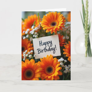 Bright Orange Blossom Card