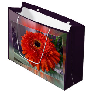 Bright orange blossom large gift bag