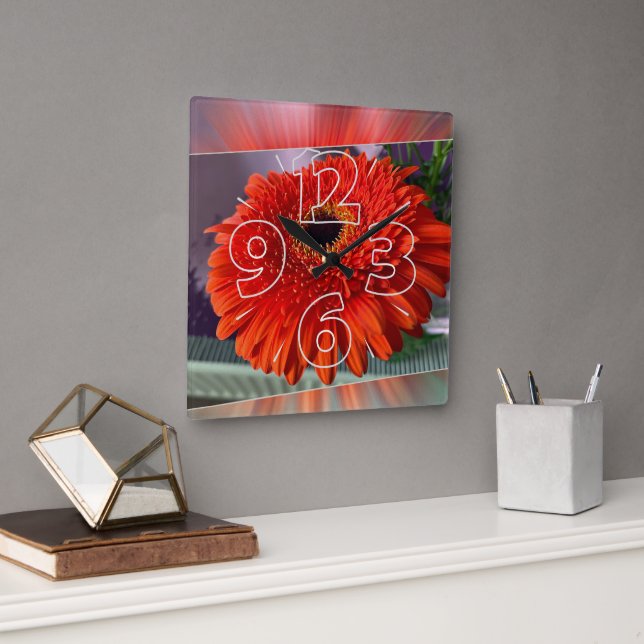 Bright orange blossom Wall Clock (Office)
