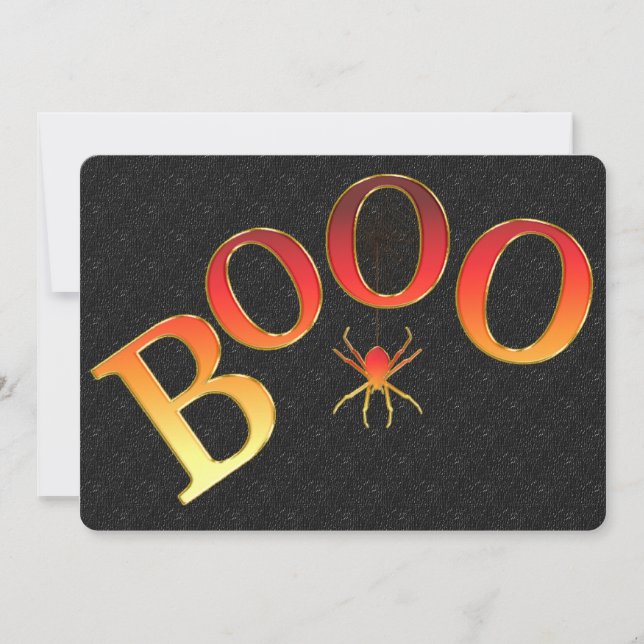 Bright Orange Boo Halloween Party Invitation (Front)