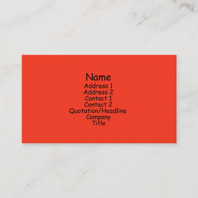bright orange business card (Front)