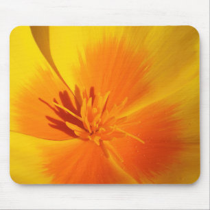 Bright Orange California Poppy Centre With Stamens Mouse Pad