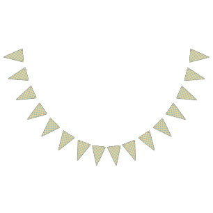 Bright orange fabric design featuring intricate bl bunting