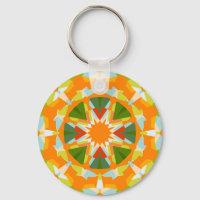 Bright Orange Fun Green Star Boho Kitsch Eclectic
