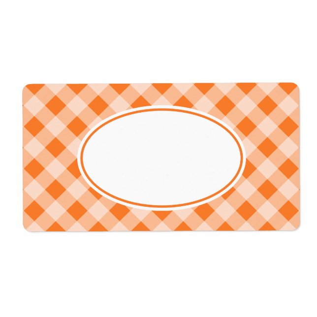 Bright Orange Gingham Labels (Front)