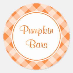 Bright Orange Gingham Stickers
