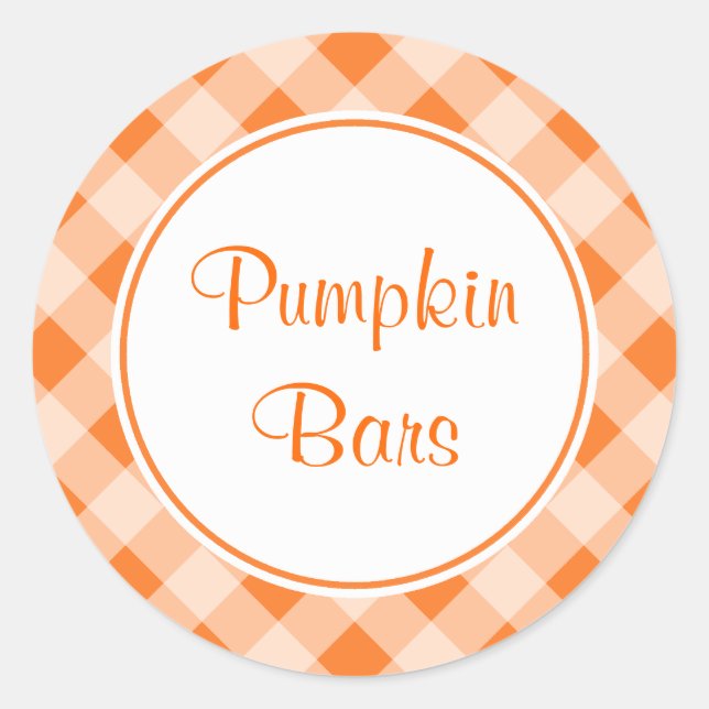 Bright Orange Gingham Stickers (Front)