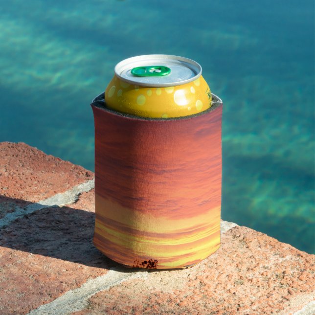 Bright Orange Glowing Cloudy Sunset, Can Cooler (In Situ Pool)