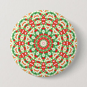 Bright Orange Green Fashionable Bandanna Shawl 7.5 Cm Round Badge