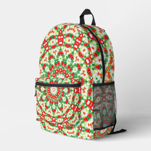 Bright Orange Green Fashionable Bandanna Shawl Printed Backpack