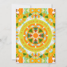 Bright Orange Green Star Baby Girl’s Boy’s Shower
