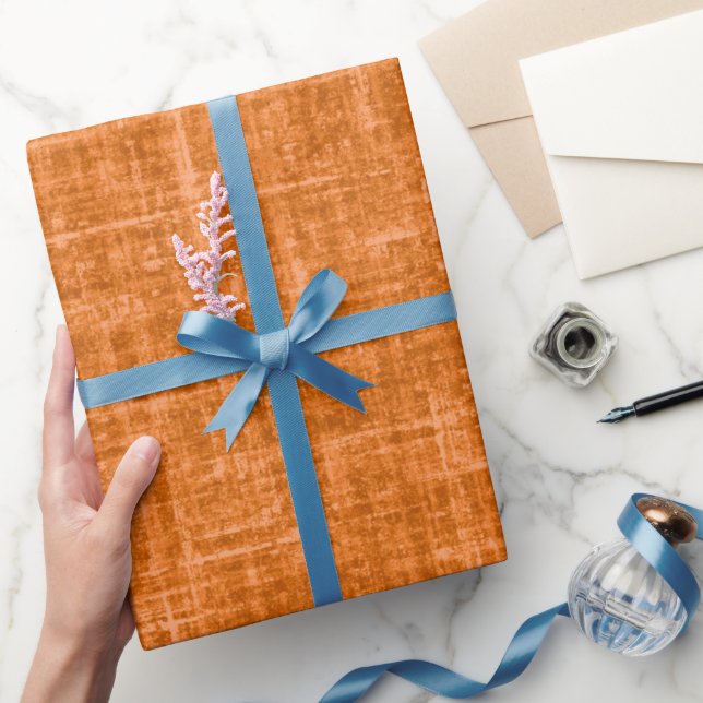 Bright Orange Linen Wrapping Paper (Gifting)