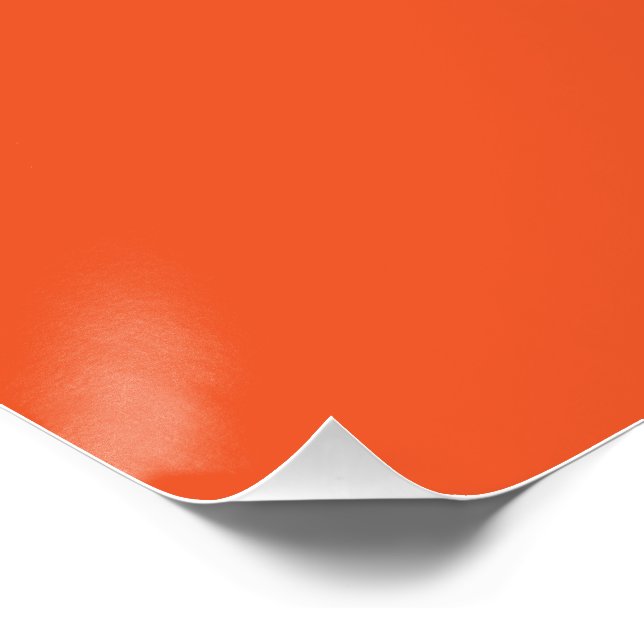 Bright Orange Minimalist Solid Background Poster (Corner)