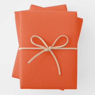 Bright Orange Minimalist Solid Background Wrapping Paper Sheet