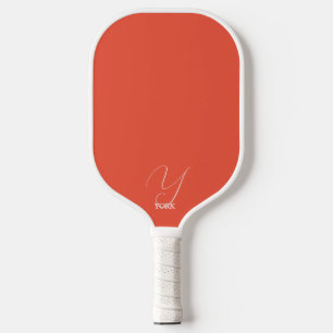 Bright Orange Monogrammed Pickleball Paddle