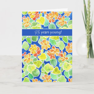 Bright Orange Nasturtiums Floral 93rd Birthday Card