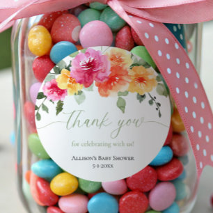 Bright orange pink peonies floral flowers stickers