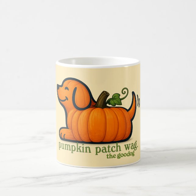 Bright Orange Pumpkin Fall Dog Lover Coffee Mug (Center)