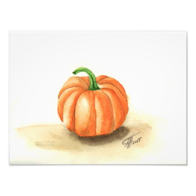 Bright orange pumpkin photo print (Front)