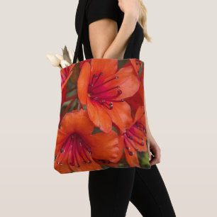 Bright Orange Rhododendron Blooms Floral Tote Bag
