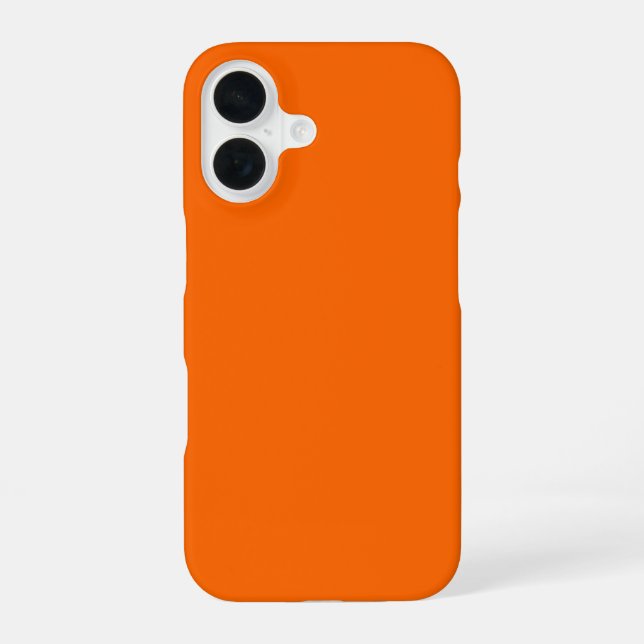 Bright Orange  Solid Colour iPhone 16 Case (Back)