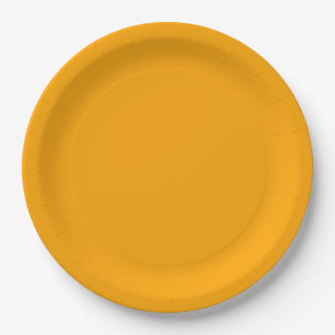 Bright Orange Solid Colour Paper Plate