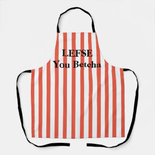 Bright Orange Striped Lefse All-Over Print Apron