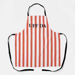 Bright Orange Striped Uff Da All-Over Print Apron