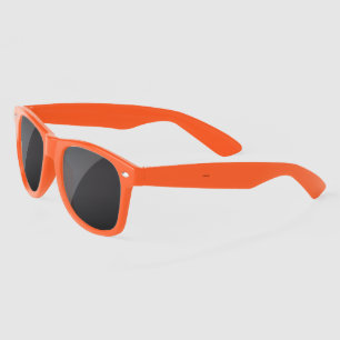 Bright orange sunglasses with dark tinted lenses
