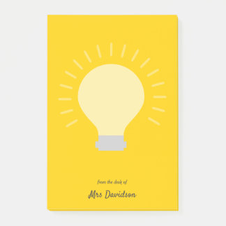 Bright Orange Teacher Light Bulb Post-it Notes