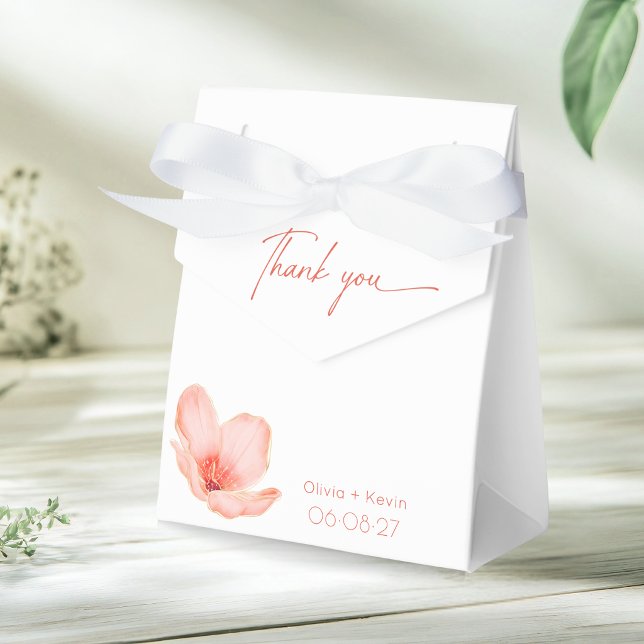 Bright orange thank you modern wedding favour box (Creator Uploaded)